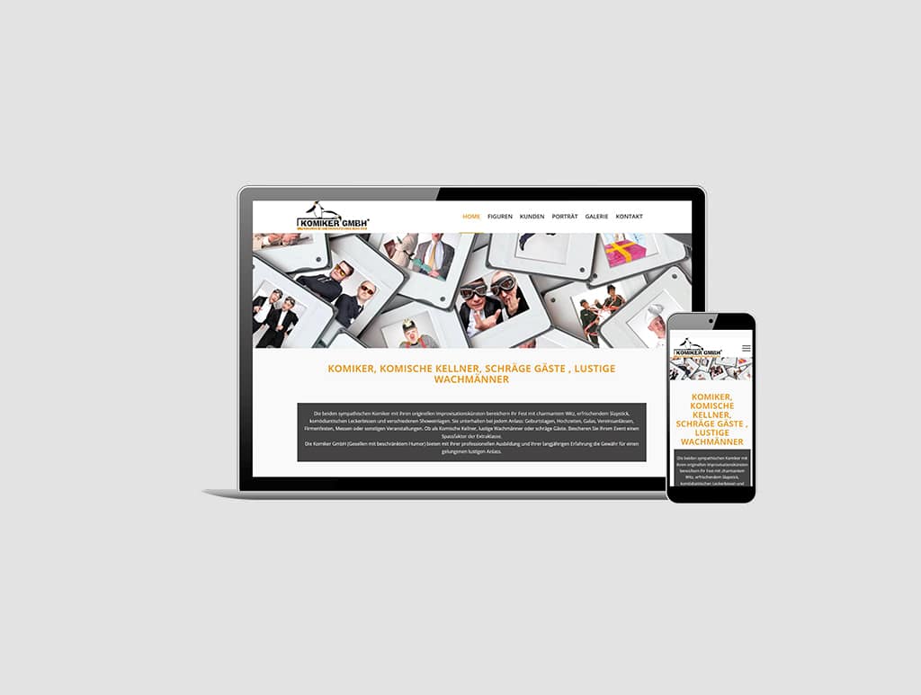 Webseiten Referenz Komiker GmbH | FirstMedia Solutions